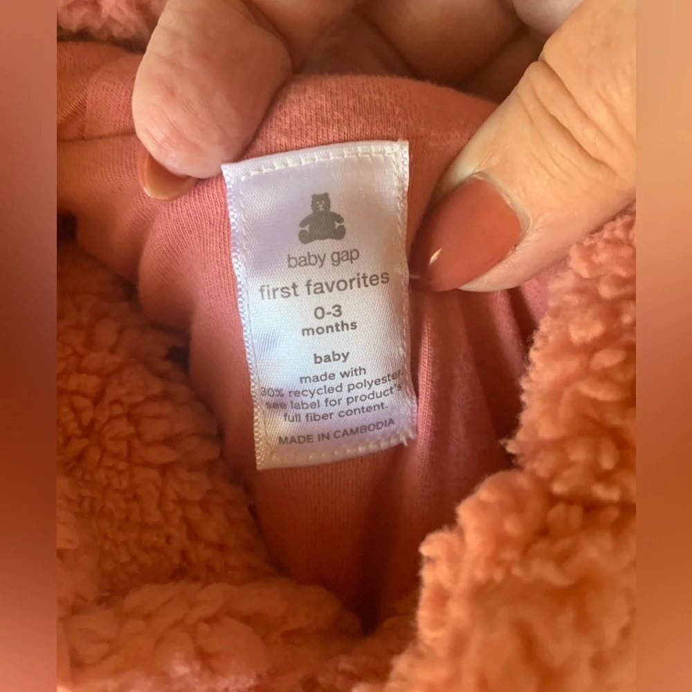 Baby Gap Mauve Teddy Bear Infant Coat